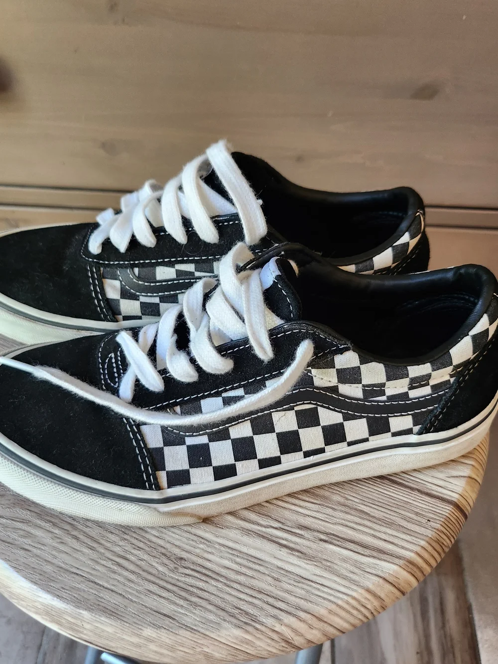 Kids Vans Old Skool Black & White Checkerboard Skate Sneakers